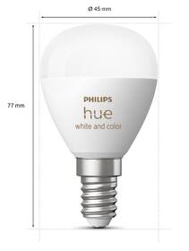 Inteligentná žiarovka Philips Bluetooth, 5,1W, E14, White and Color Ambiance, 2ks 

 obrázok produktu 2 z 4