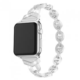 Remienok WG crystal, kovový, na Apple Watch 38/40/41 mm strieborný

 obrázok produktu 1 z 2