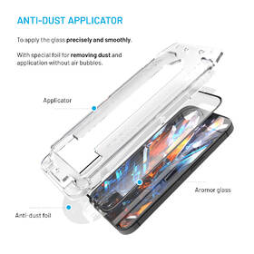 Tvrdené sklo FIXED Armor s Anti-dust aplikátorom na Apple iPhone 15/16 čierne

 obrázok produktu 5 z 11