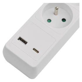 Kábel predlžovací EMOS 5x zásuvka, 1×USB-A + 1×USB-C vypínač, 3m biely

 obrázok produktu 4 z 7