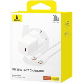 Nabíjačka do siete Baseus GaN5 30W USB-C 100W, USB-C kabel 1 m biela

 obrázok produktu 3 z 3