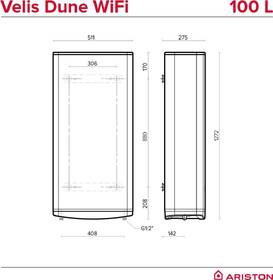 Ohrievač vody Ariston Velis Dune Wifi 100 biely

 obrázok produktu 5 z 5