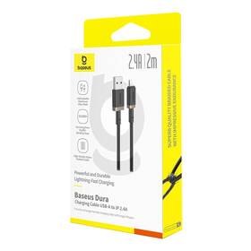 Kábel Baseus Dura USB/Lightning, 2.4A, 2m čierny/zlatý

 obrázok produktu 15 z 16
