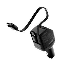 Adaptér do auta Mobile Origin CA22 90W, USB-C + USB-A, 2x USB-C kábel čierny

 obrázok produktu 1 z 13