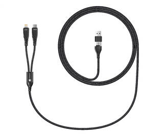 Kábel Connect IT Wirez 4in1 1x USB-C, 1x Lightning, 1,25 m čierny

 obrázok produktu 1 z 4