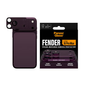 Tvrdené sklo PanzerGlass FENDER na Apple iPhone 18 Pro Max, ochranný hliníkový prvek fotoaparátu vínovej

 obrázok produktu 3 z 6
