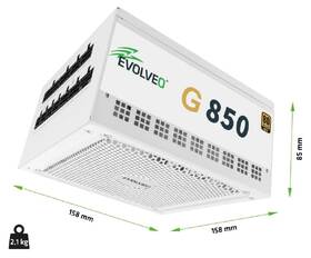 Zdroj Evolveo G850 White 850W 80+ Gold, ATX 3.1 biely

 obrázok produktu 8 z 11