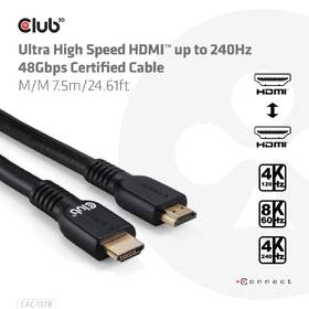 Kábel Club3D Ultra High Speed HDMI 4K120Hz 8K60Hz, 7,5 m čierny

 obrázok produktu 3 z 6