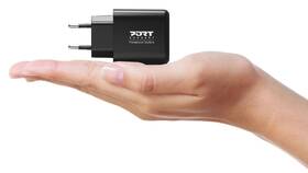 Nabíjačka do siete PORT CONNECT GaN 65W, 1x USB-C PD a 1x USB-A QC čierny

 obrázok produktu 5 z 6