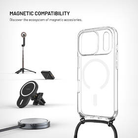 Kryt na mobil FIXED MagPure Neck s čiernou šnúrkou na krk na Apple iPhone 17 Pro priehľadný

 obrázok produktu 2 z 8