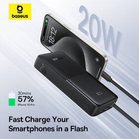 Powerbank Baseus Bipow 2 20000mAh 20W s káblom USB-C čierny

 obrázok produktu 10 z 16