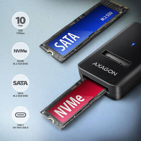 Adaptér Axagon USB-C 3.2 Gen 2 - M.2 NVMe & SATA SSD, kabel 10cm čierny

 obrázok produktu 1 z 4
