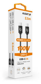 Kábel Aligator Power 100W, USB-C/USB-C, 5A, 2,5m čierny

 obrázok produktu 1 z 1