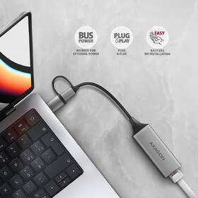 Sieťová karta Axagon USB-C + USB-A 3.2 Gen 1 - Gigabit Ethernet sivá

 obrázok produktu 2 z 6