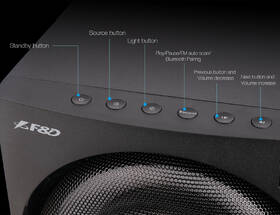 Reproduktory Fenda F&D F770X, 2.1, 76W, RGB, BT5.0, FM rádio, USB, optický vstup, diaľkové ovládanie 

 obrázok produktu 6 z 6