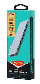 USB Hub Canyon 2x USB-C/2x USB, 2x HDMI 4K, USB-C PD 87W, 2x USB-C, 3,5mm 

 obrázok produktu 6 z 6