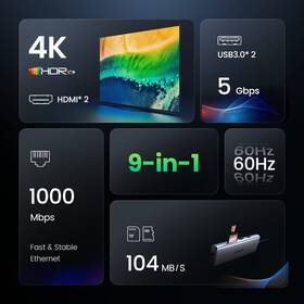 USB Hub UGREEN 10-in-1, 4K HDMI 

 obrázok produktu 7 z 7
