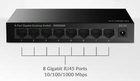 Switch Strong SW8000M 8-Port Gigabit kovový

 obrázok produktu 5 z 12