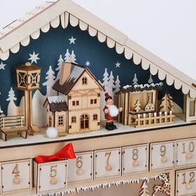 LED dekorácie Solight adventný kalnedár - horská chata, 10x LED, 50x40cm, 2x AA 

 obrázok produktu 4 z 6