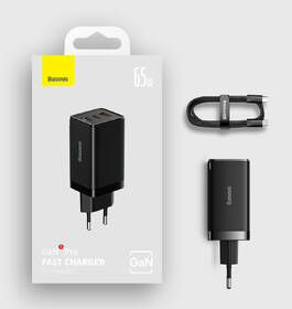 Nabíjačka do siete Baseus GaN5 Pro, 2x USB-C, USB-A, 65W + USB-C kábel 1m čierna

 obrázok produktu 8 z 10