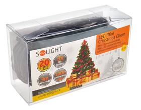 Vianočné osvetlenie Solight 20 LED, 2m, řetěz, 3xAA, bílé světlo, zelený kabel 

 obrázok produktu 4 z 4