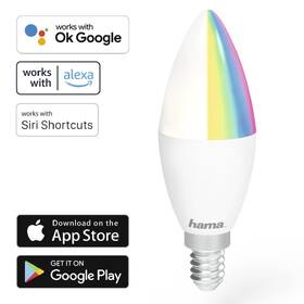 Inteligentná žiarovka Hama SMART WiFi LED E14, 5,5 W, RGBW, stmievateľná 

 obrázok produktu 2 z 8