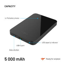 Powerbank FIXED MagZen 5 Crystal s Qi2 a MagSafe, 5000 mAh čierny

 obrázok produktu 6 z 11