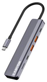 USB Hub Canyon DS-17 6in1 4k USB-C sivý

 obrázok produktu 1 z 11