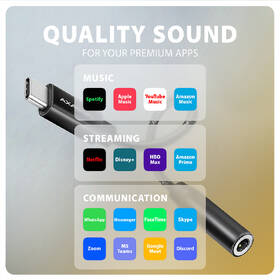 Redukcia Axagon USB-C na 3.5mm jack - Hi-Res DAC audio adaptér čierna

 obrázok produktu 5 z 5