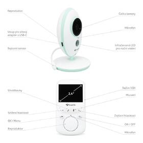 Detská elektronická pestúnka TrueLife NannyCam V24 Pro biela/zelená

 obrázok produktu 2 z 6