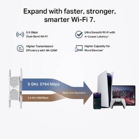 Wi-Fi extender TP-Link RE405BE Wi-Fi7 BE6500 biely

 obrázok produktu 5 z 9