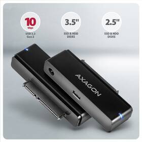 Adaptér Axagon Fast Port X - 2.5"/3.5" SSD/HDD, USB-C 10 Gbps čierny

 obrázok produktu 1 z 4