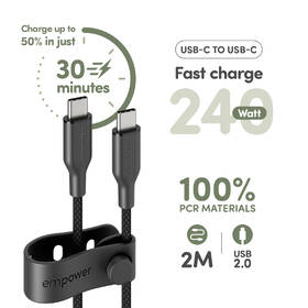 Kábel PanzerGlass empower USB-C/USB-C, 240 W, 2m čierny

 obrázok produktu 4 z 6