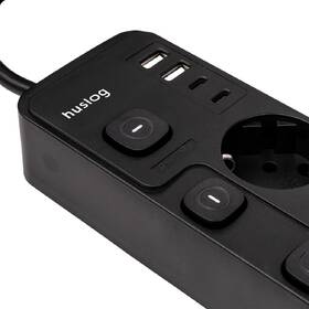 Kábel predlžovací Huslog 15W 4xzásuvka, 2xUSB-C, 2xUSB, 5x vypínač čierny

 obrázok produktu 7 z 10