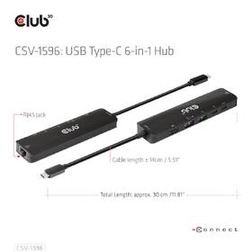 USB Hub Club3D USB-C, 6-in-1 Hub s HDMI 8K30Hz, 2xUSB Type-A, RJ45 a 2xUSB Type-C, PD 100W 

 obrázok produktu 6 z 8