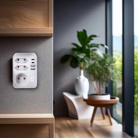 Rozbočovacia zásuvka Solight 1x 16A + 2x 2,5A, 2xUSB A+C rýchlonabíjačka 20W PD, vypínač biela

 obrázok produktu 2 z 3
