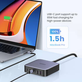 Nabíjačka do siete UGREEN 2x USB, 4x USB-C, 200W, Gan sivá

 obrázok produktu 4 z 9