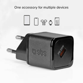 Nabíjačka do siete SBS NanoTube USB-C, GaN, 20 W, PD čierna

 obrázok produktu 3 z 7