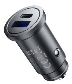Adaptér do auta Mobile Origin Metal 30W, 1x USB-C,1x USB-A čierny

 obrázok produktu 1 z 11
