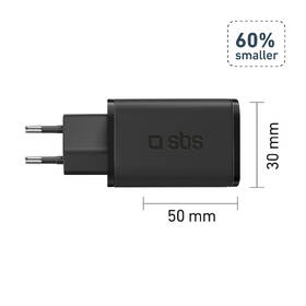 Nabíjačka do siete SBS Mini USB-C, GaN, 65 W, PD čierna

 obrázok produktu 1 z 3