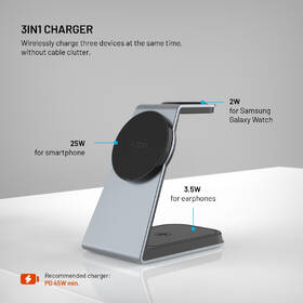 Bezdrôtová nabíjačka FIXED 3v1 MagPowerstation Alu na Samsung s podporou MagSafe sivá

 obrázok produktu 2 z 10