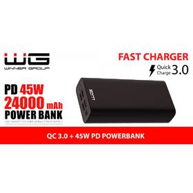 Powerbank WG 24000 mAh + USB-C PD 45W + QC 3.0 čierna

 obrázok produktu 4 z 4