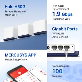 Kompletný Wi-Fi systém Mercusys Halo H50G (3-pack) 

 obrázok produktu 2 z 8
