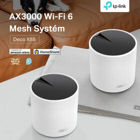 Kompletný Wi-Fi systém TP-Link Deco X55, WiFi6 AX3000 Ai-Driven (2 ks) biely

 obrázok produktu 2 z 2