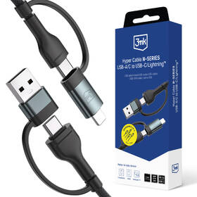 Kábel 3mk Hyper N-SERIES USB/USB-C - USB-C/Lightning, 60W, 1,2m čierny

 obrázok produktu 1 z 1