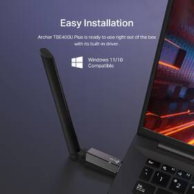 Bluetooth TP-Link Archer TBE400U Plus, BE6500 Tri-Band Wi-Fi 7 čierny

 obrázok produktu 6 z 7