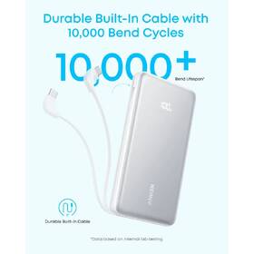 Powerbank Anker Anker Zolo 10000mAh, 22,5W s káblom USB-C biely

 obrázok produktu 3 z 6