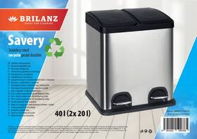 Odpadkový kôš na triedený odpad BRILANZ SAVERY 40 l (2 x 20 l) čierny/nerez

 obrázok produktu 1 z 8