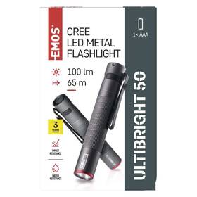 Lampáš EMOS Ultibright 50, P3150, 100lm, 1xAAA sivá

 obrázok produktu 11 z 12