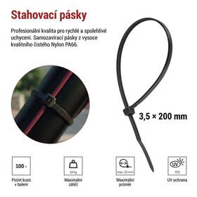 Sťahovacie pásky EMOS 200×3,5MM, 100KS čierne

 obrázok produktu 5 z 10